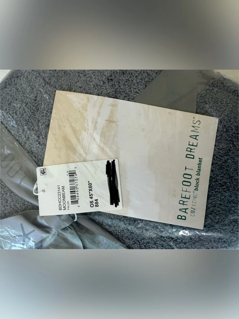 Blanket 45” x 60” Moonbeam Grey BDHCC23141 NEW